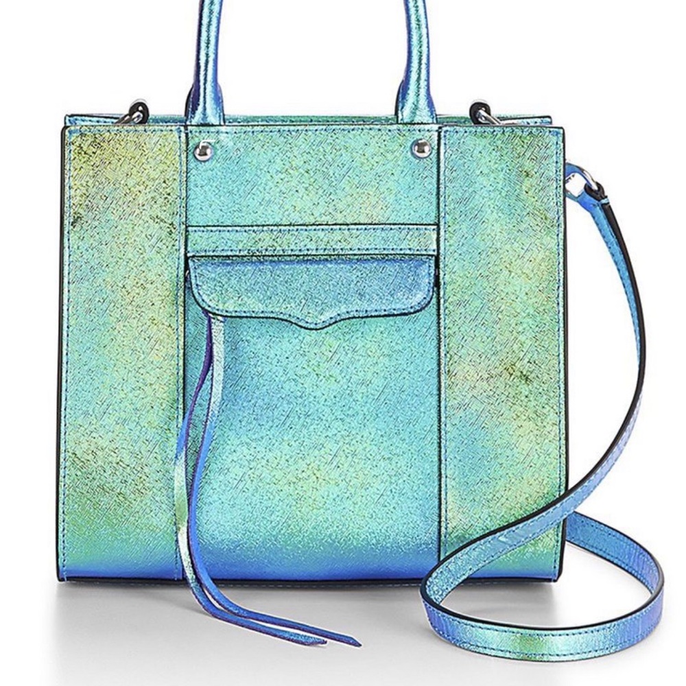Rebecca Minkoff Mini Mab Turquoise Metallic Tote